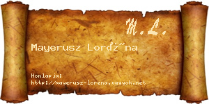 Mayerusz Loréna névjegykártya